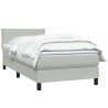 Sommier à lattes de lit et matelas gris clair 80x210 cm velours 