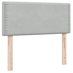 Sommier à lattes de lit et matelas gris clair 80x210 cm velours 