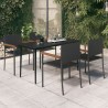 Ensemble à manger de jardin 5 pcs Noir 