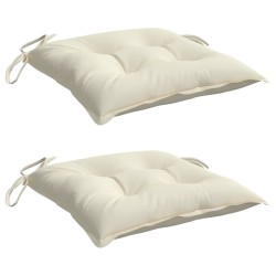 Coussins de chaise lot de 2 blanc crème 50x50x7 cm tissu oxford 