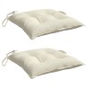Coussins de chaise lot de 2 blanc crème 50x50x7 cm tissu oxford 