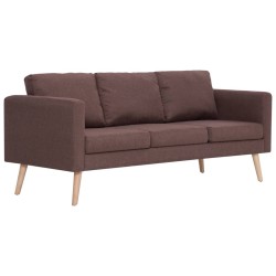 Canapé à 3 places tissu marron 
