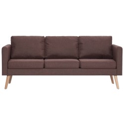 Canapé à 3 places tissu marron 