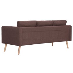 Canapé à 3 places tissu marron 