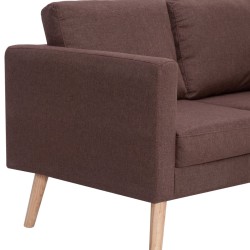 Canapé à 3 places tissu marron 