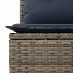 Salon de jardin 4 pcs avec coussins gris résine tressée 