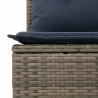 Salon de jardin 4 pcs avec coussins gris résine tressée 