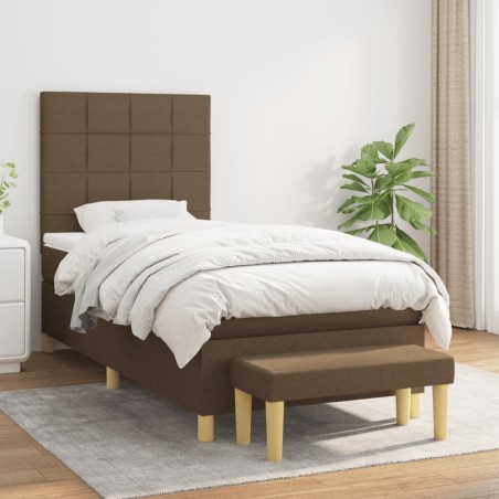 Sommier à lattes de lit avec matelas Marron foncé 80x200 cm 