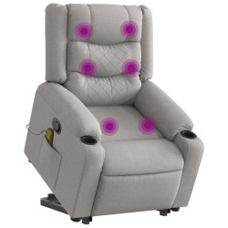 Fauteuil de massage inclinable gris nuage tissu 