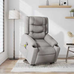 Fauteuil de massage inclinable gris nuage tissu 