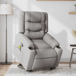 Fauteuil de massage inclinable gris nuage tissu 