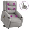 Fauteuil de massage inclinable gris nuage tissu 