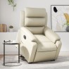 Fauteuil inclinable électrique crème similicuir 