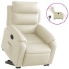 Fauteuil inclinable électrique crème similicuir 