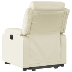 Fauteuil inclinable électrique crème similicuir 