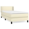 Sommier à lattes de lit avec matelas Crème 100x200cm Similicuir 