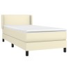 Sommier à lattes de lit avec matelas Crème 100x200cm Similicuir 