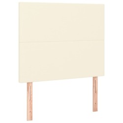 Sommier à lattes de lit avec matelas Crème 100x200cm Similicuir 
