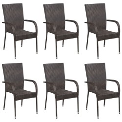 Ensemble à manger de jardin 7 pcs Marron Résine tressée 
