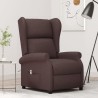 Fauteuil inclinable électrique à oreilles marron foncé tissu 