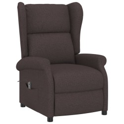 Fauteuil inclinable électrique à oreilles marron foncé tissu 