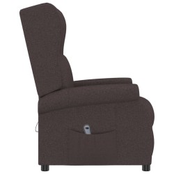 Fauteuil inclinable électrique à oreilles marron foncé tissu 