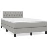 Sommier à lattes de lit et matelas gris clair 120x190 cm tissu 