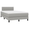 Sommier à lattes de lit et matelas gris clair 120x190 cm tissu 