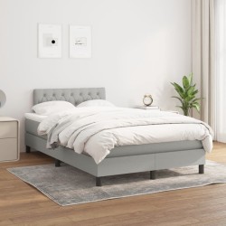 Sommier à lattes de lit et matelas gris clair 120x190 cm tissu 