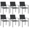 Ensemble à manger de jardin 7 pcs résine tressée acier 