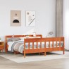 Cadre de lit sans matelas cire marron 200x200cm bois pin massif 