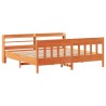 Cadre de lit sans matelas cire marron 200x200cm bois pin massif 