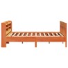 Cadre de lit sans matelas cire marron 200x200cm bois pin massif 
