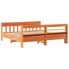 Cadre de lit sans matelas cire marron 200x200cm bois pin massif 