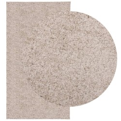 Tapis shaggy PAMPLONA poils longs moderne beige 80x150 cm 
