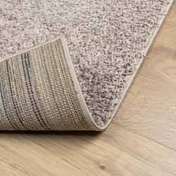 Tapis shaggy PAMPLONA poils longs moderne beige 80x150 cm 