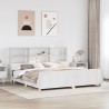 Cadre de lit sans matelas blanc 200x200 cm bois massif de pin 