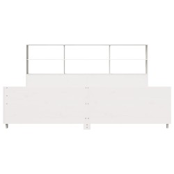 Cadre de lit sans matelas blanc 200x200 cm bois massif de pin 