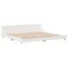 Cadre de lit sans matelas blanc 200x200 cm bois massif de pin 