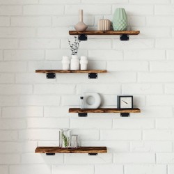 Étagères murales 4 pcs chêne fumé 40x10x1,5cm bois d'ingénierie 