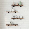 Étagères murales 4 pcs chêne fumé 40x10x1,5cm bois d'ingénierie 