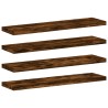 Étagères murales 4 pcs chêne fumé 40x10x1,5cm bois d'ingénierie 