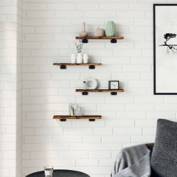 Étagères murales 4 pcs chêne fumé 40x10x1,5cm bois d'ingénierie 