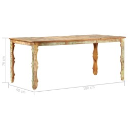 Table de salle à manger 180x90x76cm Bois de récupération solide 