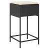 Ensemble de bar de jardin 5 pcs avec coussins noir poly rotin 