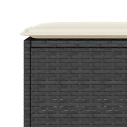 Ensemble de bar de jardin 5 pcs avec coussins noir poly rotin 