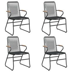 Ensemble à manger de jardin 5 pcs Noir Rotin PVC 