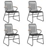Ensemble à manger de jardin 5 pcs Noir Rotin PVC 