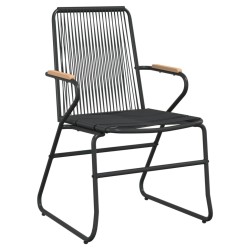 Ensemble à manger de jardin 5 pcs Noir Rotin PVC 