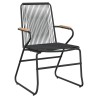 Ensemble à manger de jardin 5 pcs Noir Rotin PVC 